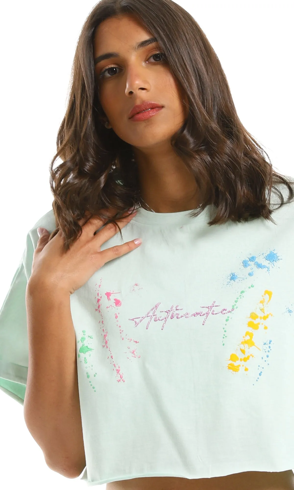 97484 Mint Oversized Crop Tee