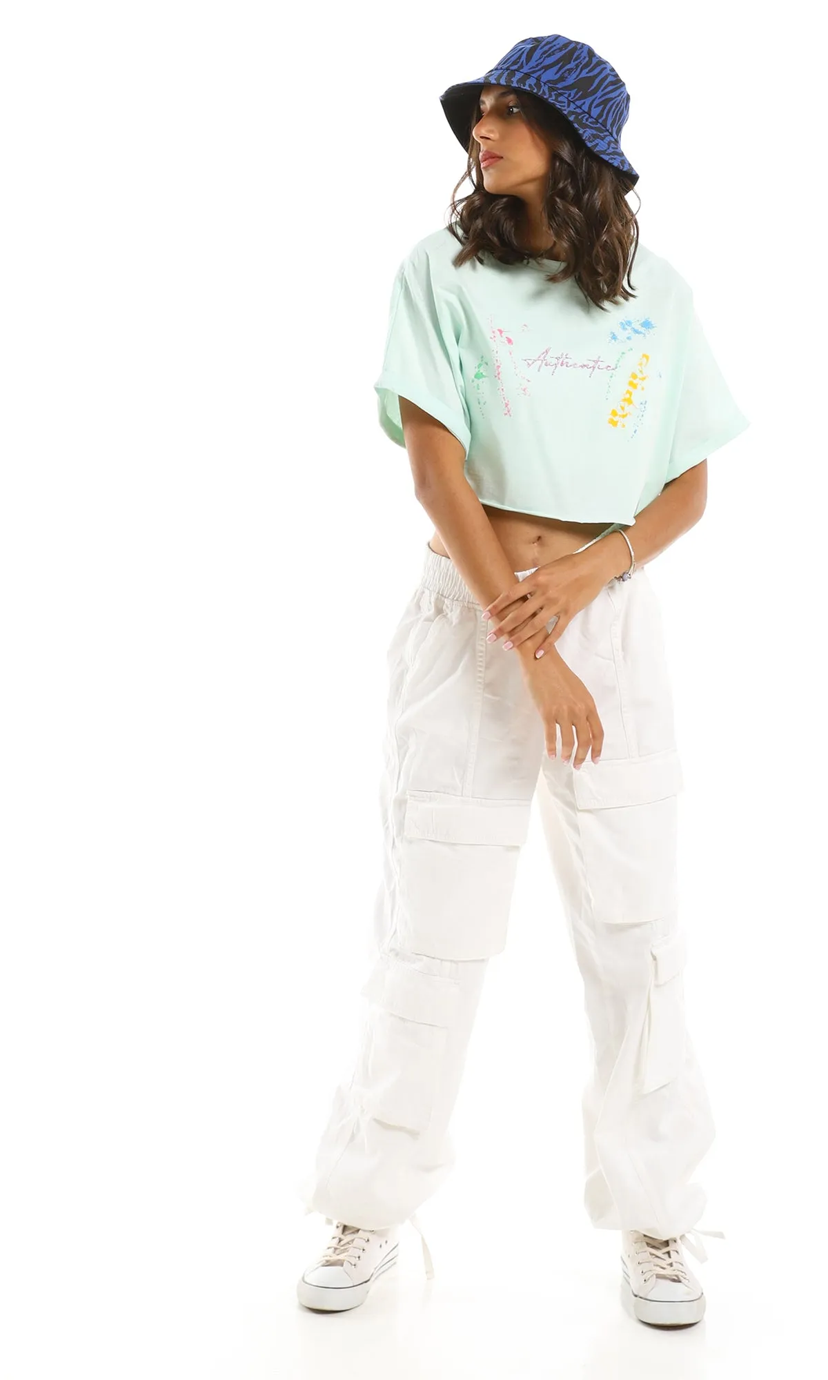 97484 Mint Oversized Crop Tee