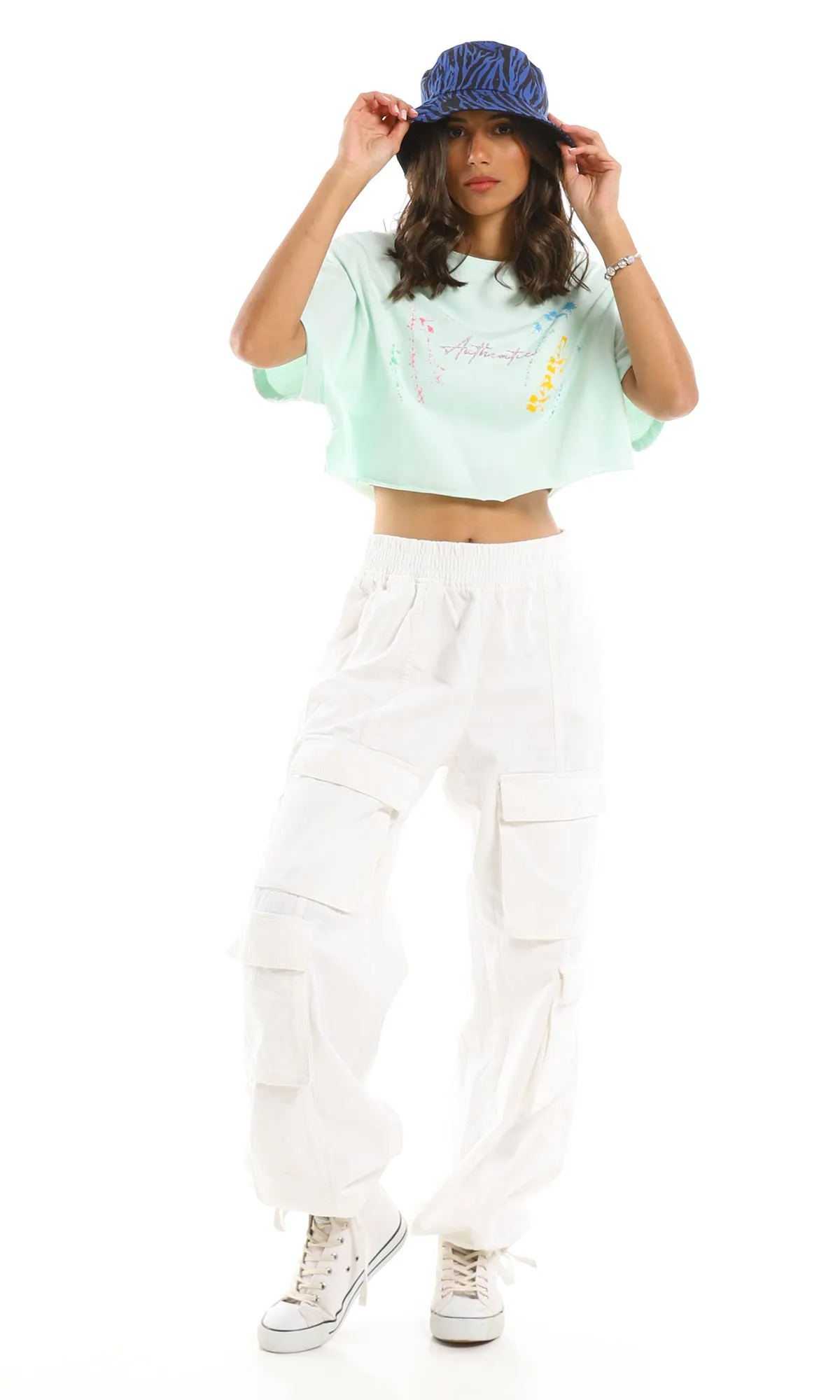 97484 Mint Oversized Crop Tee