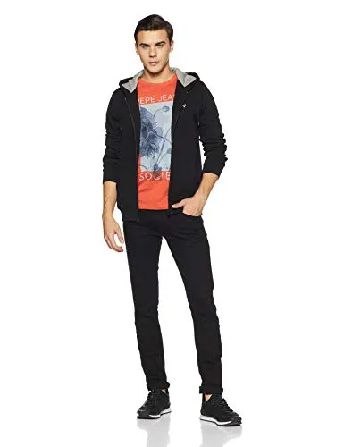 Allen Solly Men's Cotton Hooded Neck Sweatshirt (ASSTORGPK64027_Black_L)
