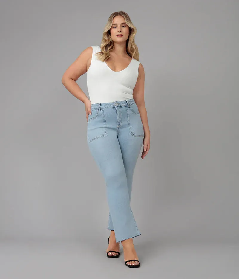 Billie High Rise Bootcut Jeans 28" Inseam Dusty Sky