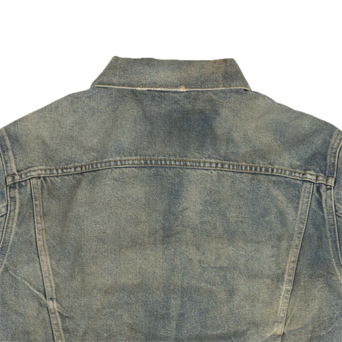 Blue Faded Ripped Pained Splatter Denim Jacket