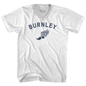 Burnley Running Track Winged Foot-Adult Cotton V-neck T-shirt