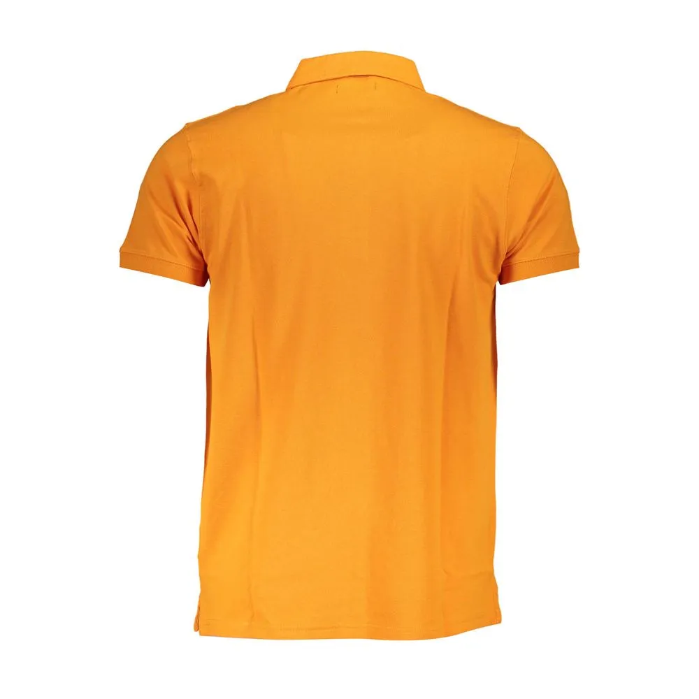 Cavalli Class Orange Cotton Polo Men's Shirt