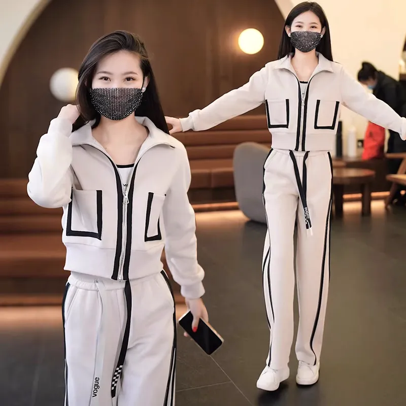 Fashion Casual Loose Long Sleeve Sports Suit for Woman