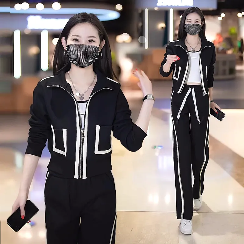 Fashion Casual Loose Long Sleeve Sports Suit for Woman