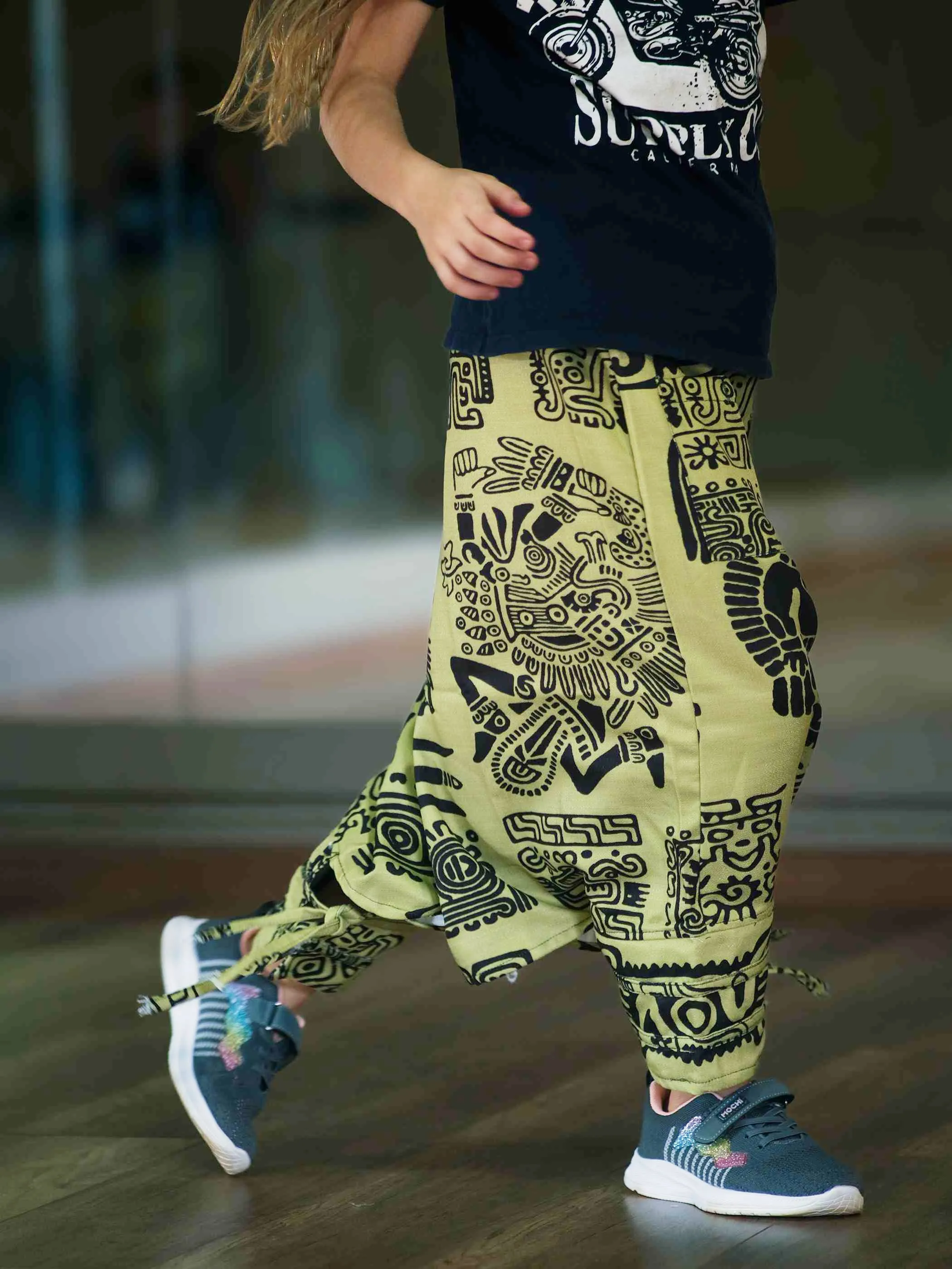 Girl's Kids Arabic Print Hippy Harem Pant For Dance
