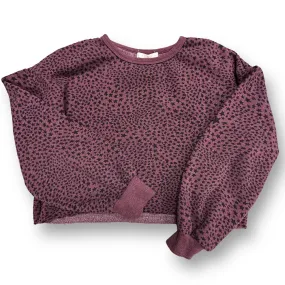 Girls Z Supply Size 12/14 Plum Star Print Crop Out Sweatshirt
