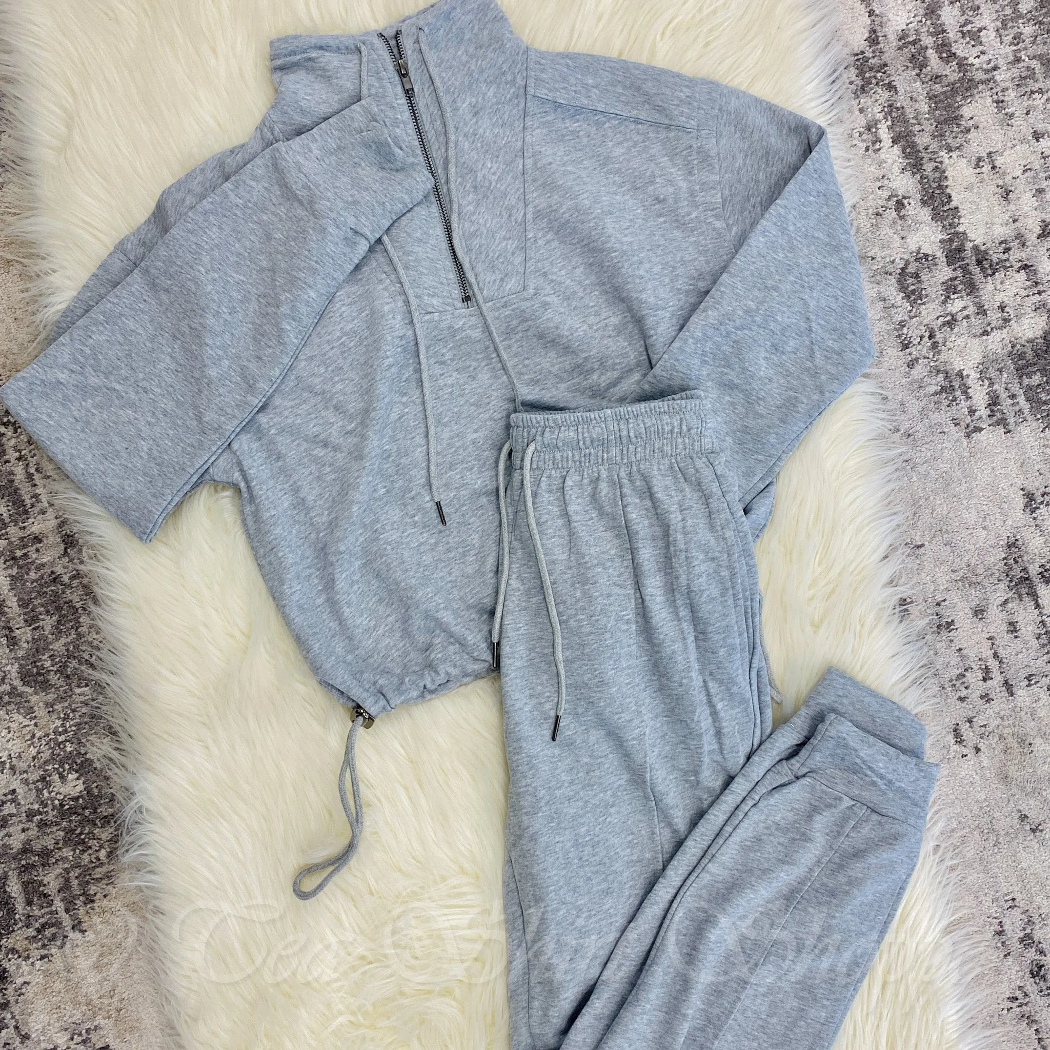 Heather Grey Tapered Lounge Pants