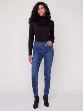 Jeans with Zipper Pocket Detail - Indigo