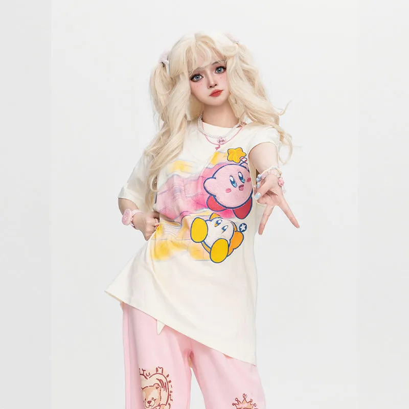 Kawaii Sweet Style Kirby Printed T-shirt