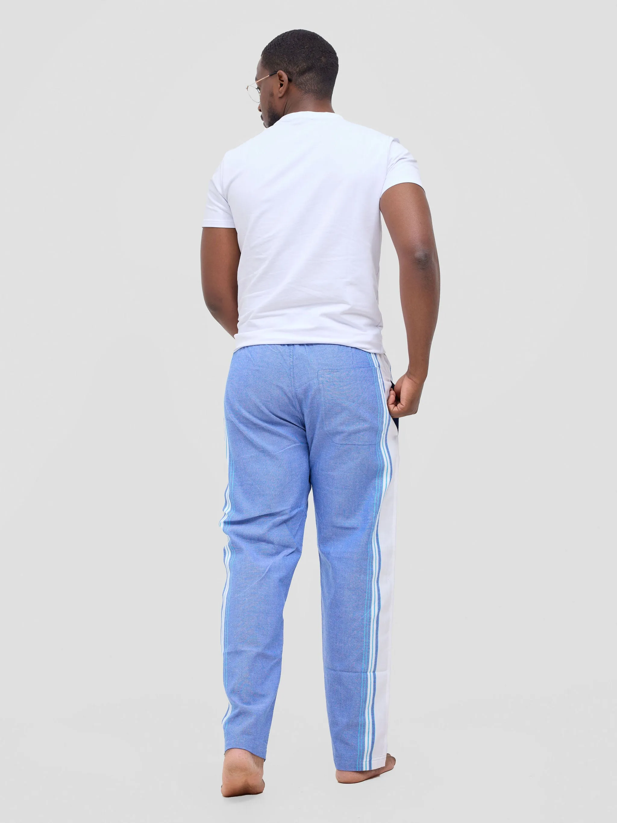 KIKOY TROUSERS IN BLUE WHITE STRIPE