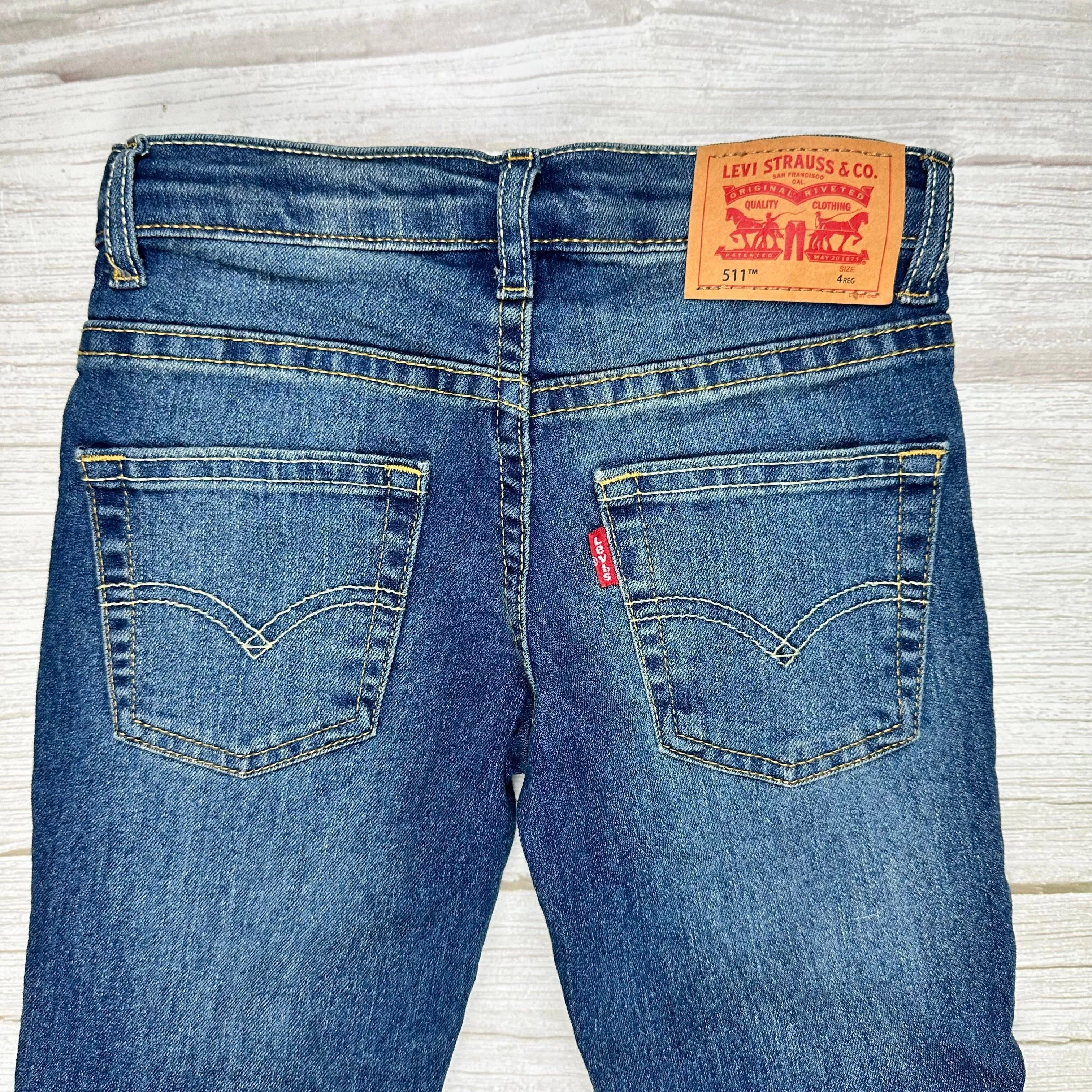 Levis 511 Slim Kids Straight Leg Jeans - Size 4