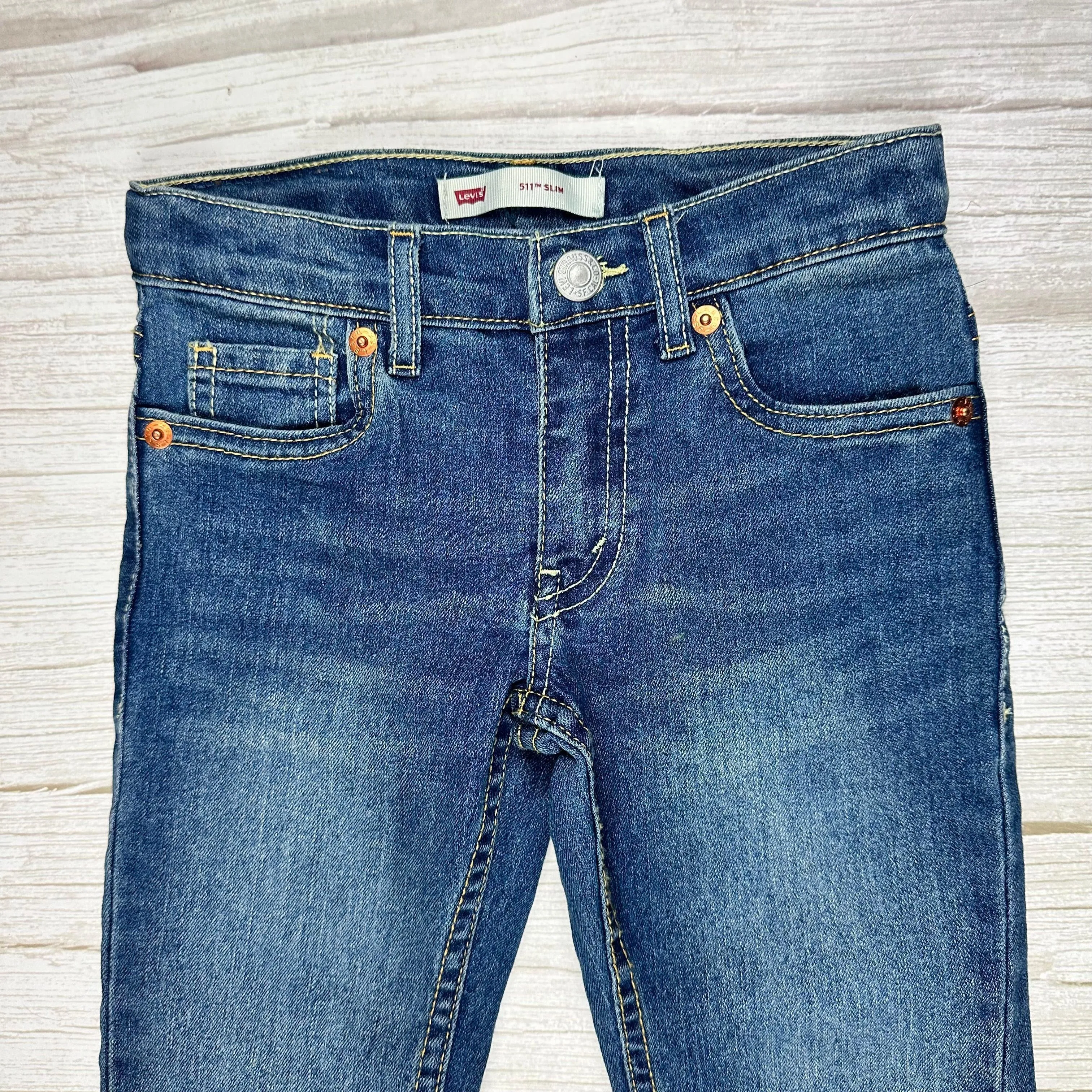 Levis 511 Slim Kids Straight Leg Jeans - Size 4