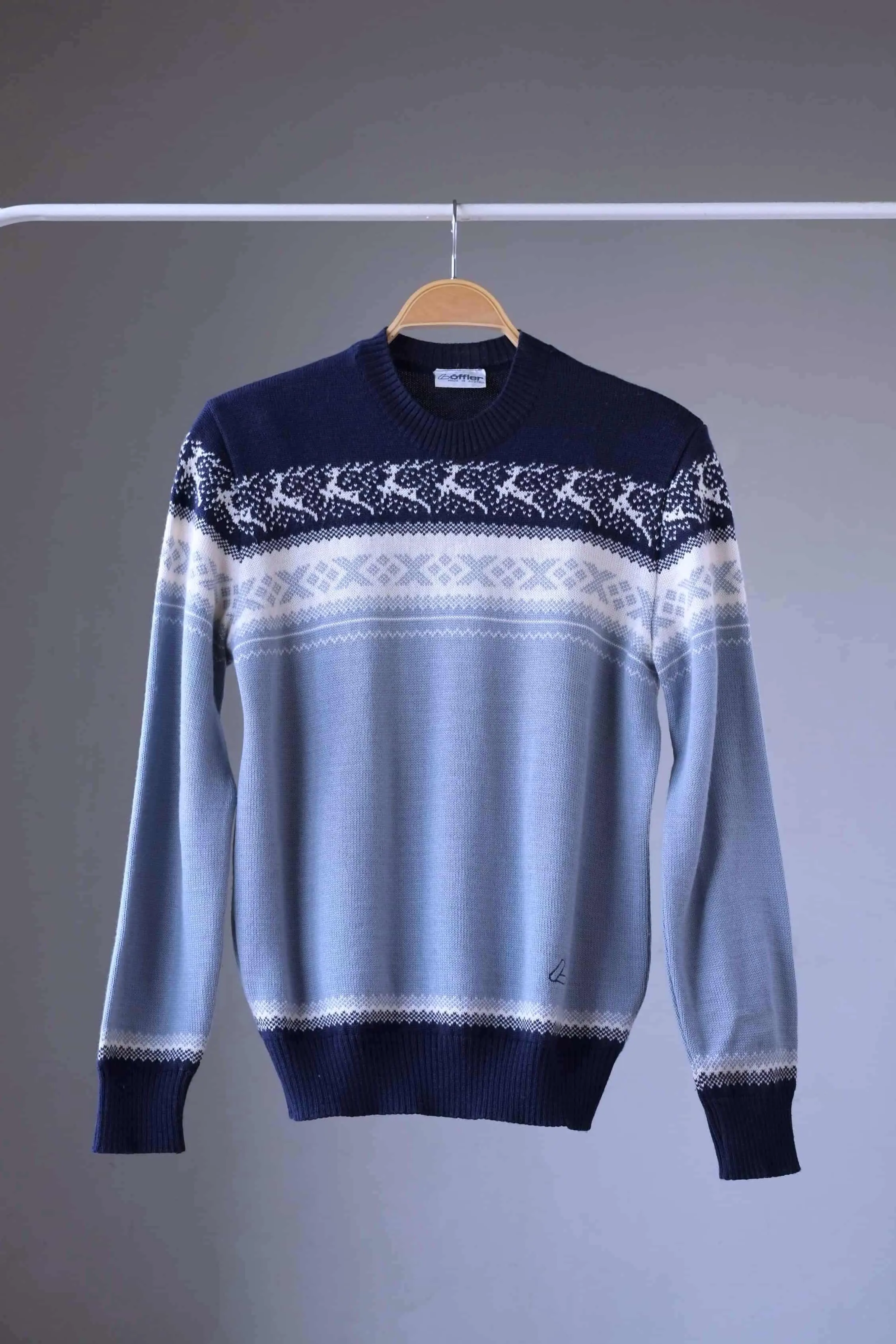 LÖFFLER Vintage Nordic Pattern Wool Blend Sweater