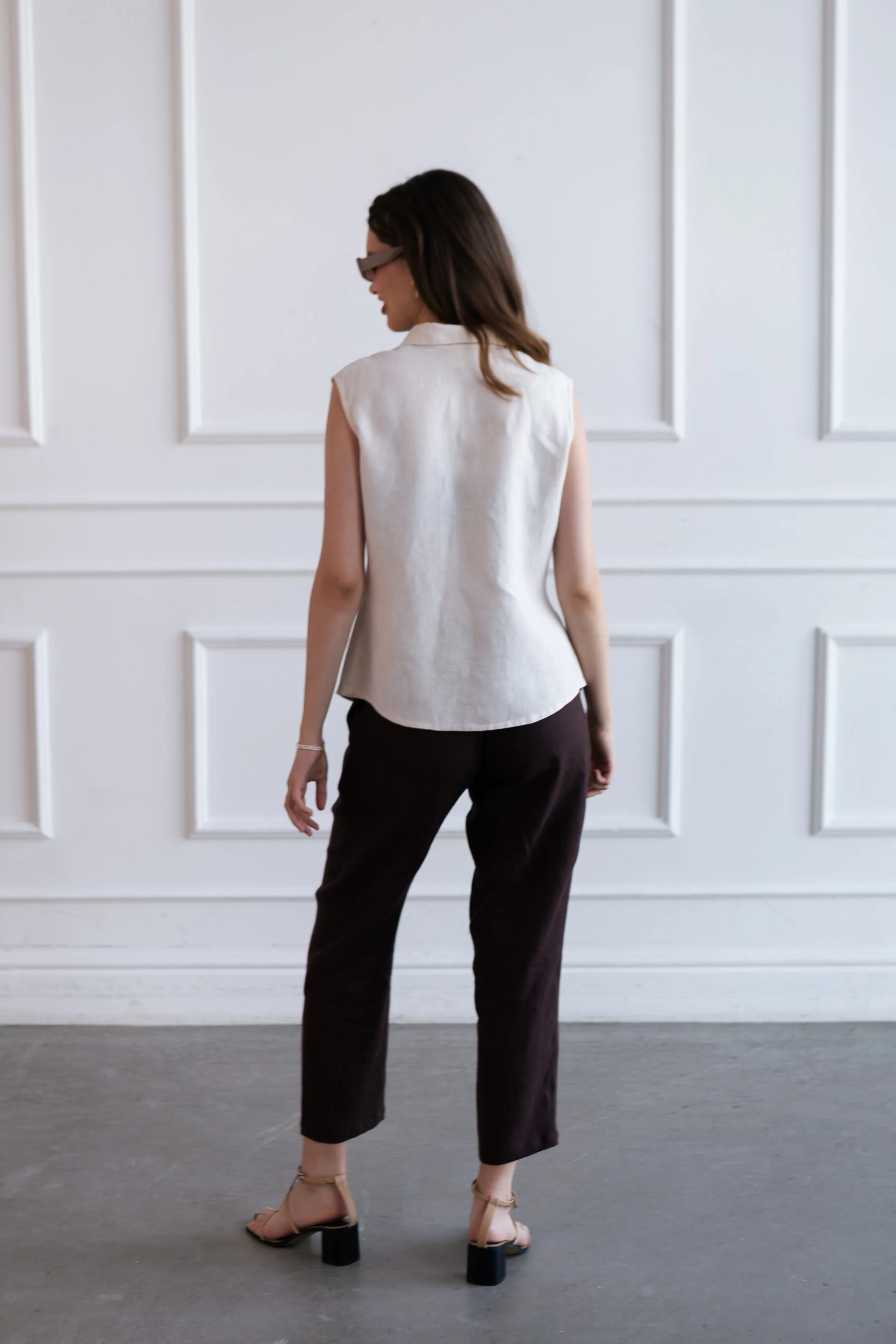 Linen Sleeveless Shirt LENA