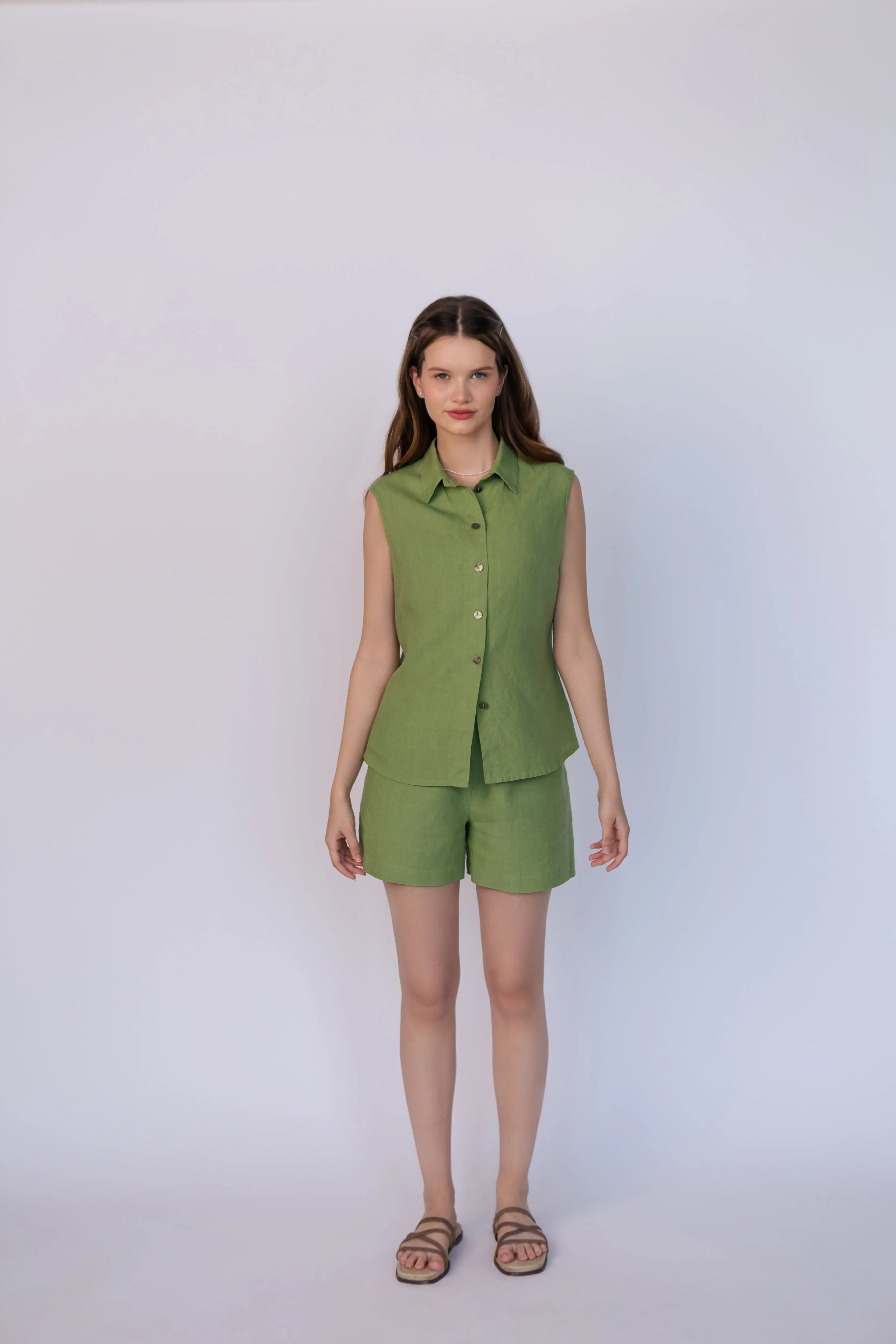 Linen Sleeveless Shirt LENA