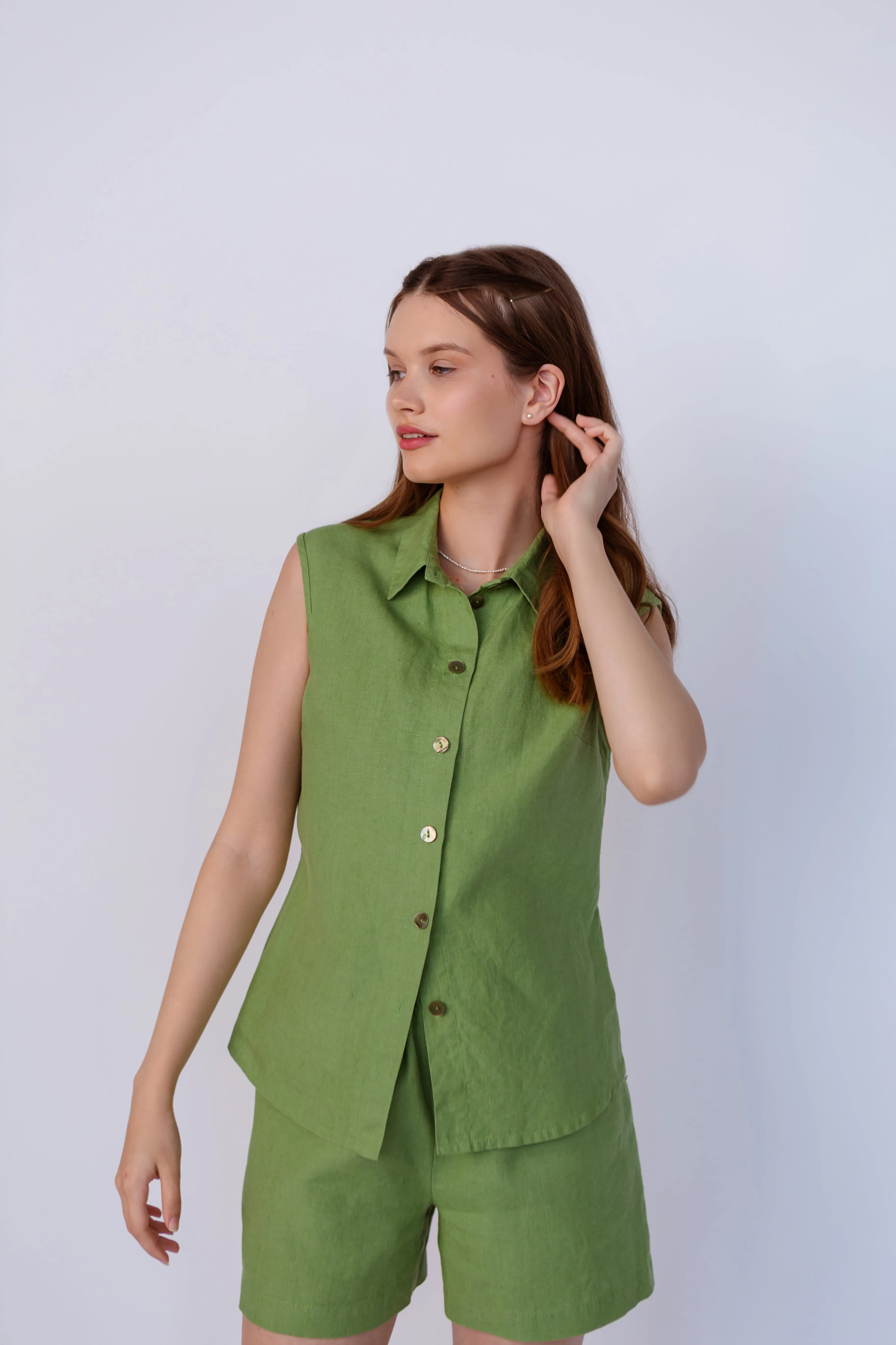 Linen Sleeveless Shirt LENA