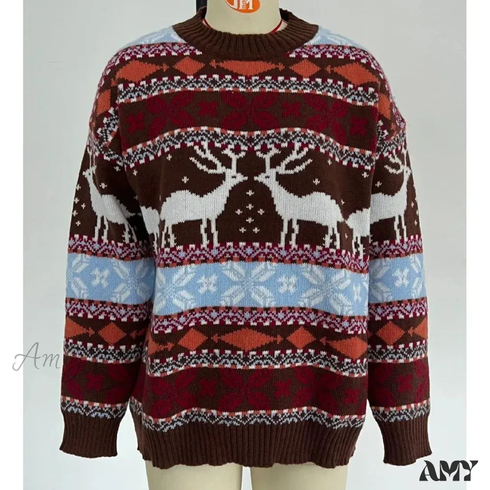 Long Sleeve Knitted Pullover Christmas Sweater