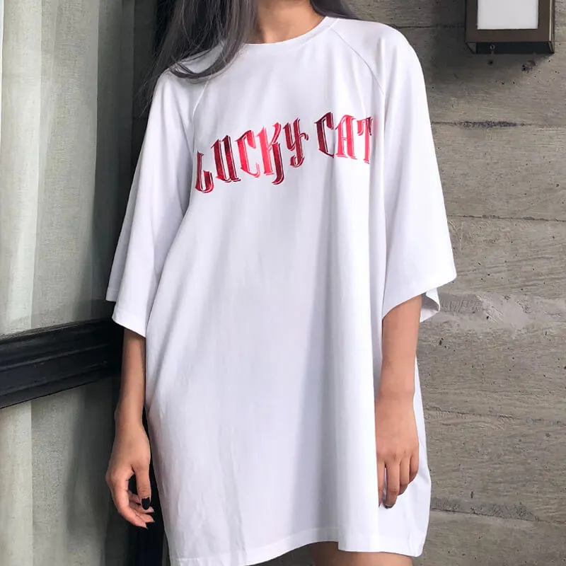 Lucky Cat Oversized T-Shirt