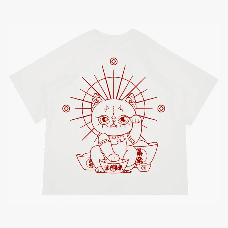 Lucky Cat Oversized T-Shirt