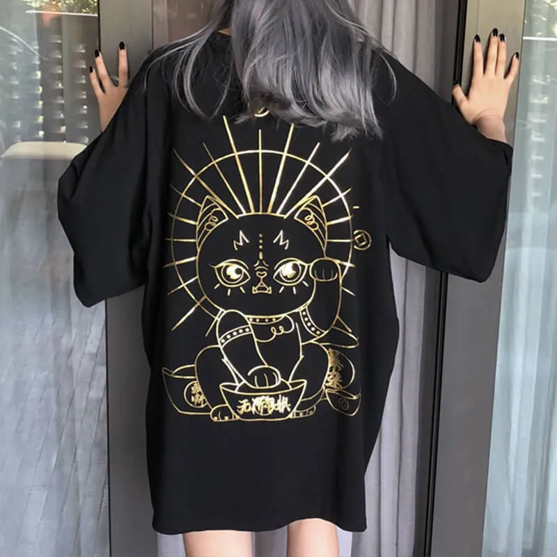 Lucky Cat Oversized T-Shirt