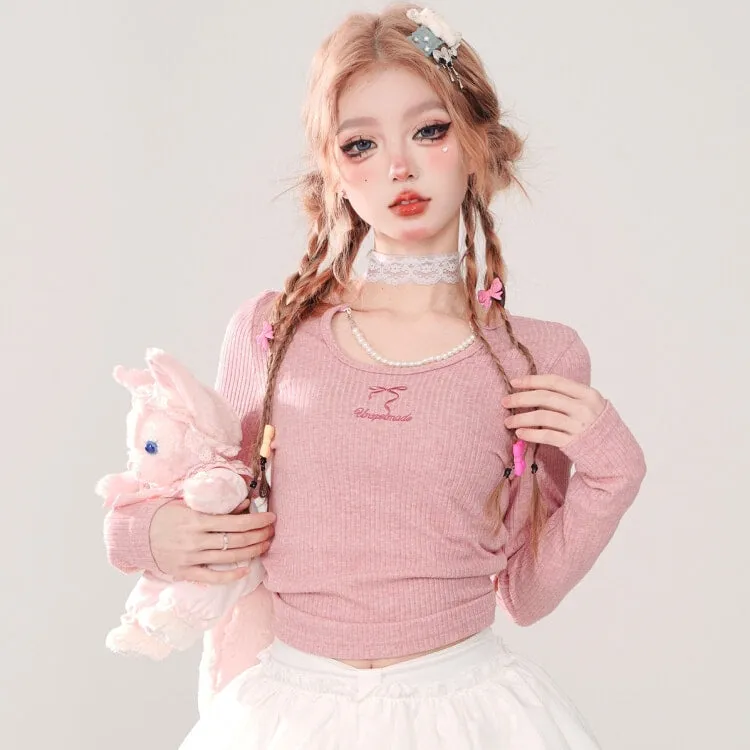 Summer Sweet Girl Style Slim Fit Long Sleeve T-shirts