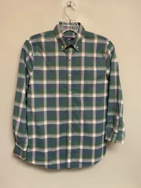 Vineyard Vines Size 12 Green & Blue Plaid Nylon Big Boys Shirts & Polos