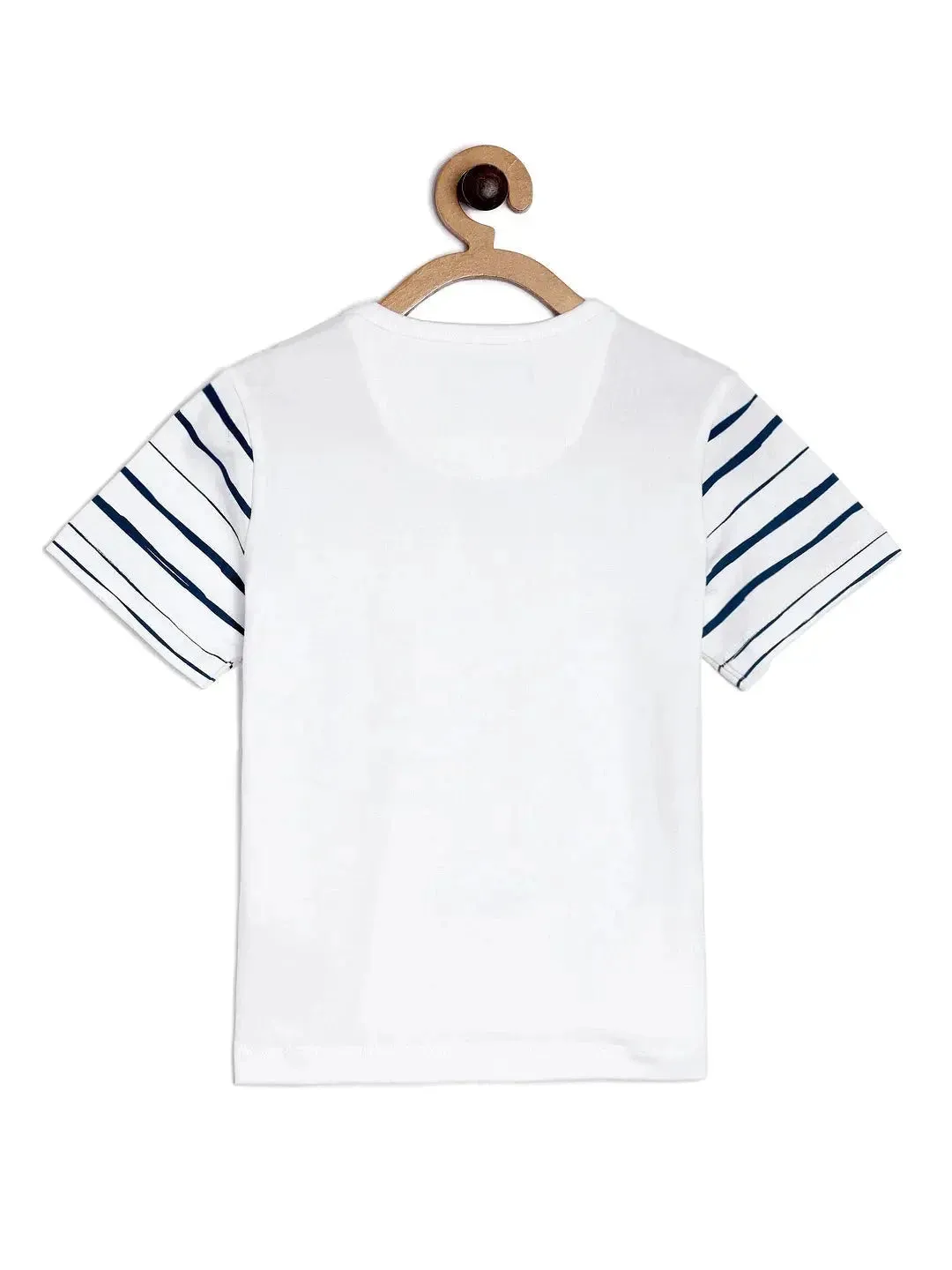White Mouse Printed Round Neck Cotton T-shirt